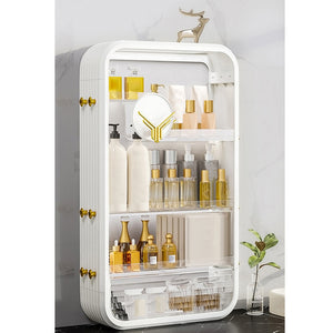 SOGA White Multi Tier Cosmetic Storage Rack Bathroom Vanity Tray Display Stand Organiser