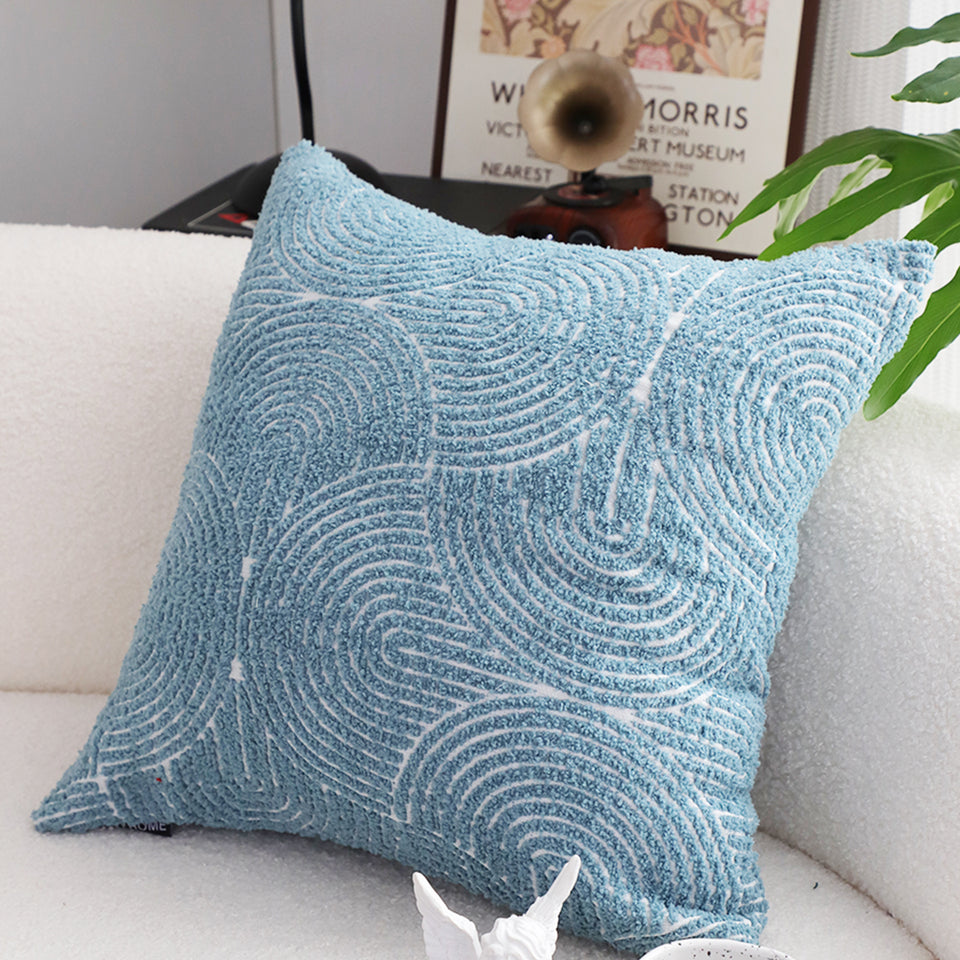 SOGA 2X 50cm Blue Throw Pillow Geometric Indoor and Outdoor Corded for Home Decor