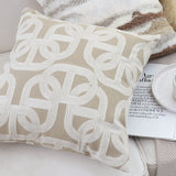 SOGA 2X 50cm Throw Pillow Beige Interlocking Geometric Pattern Modern Accent for Home Décor