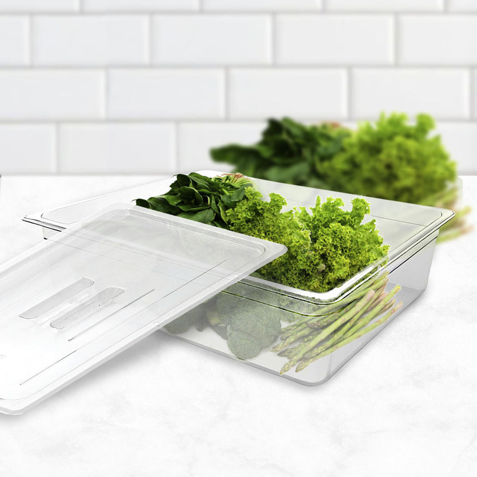 SOGA 4-Pack 1/1 GN Pan 150mm Clear Gastronorm Food Storage Containers with Lids