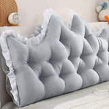 SOGA 150cm Crown Pillow Tufted Light Grey Headboard Cushion for Bed