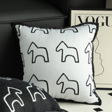 SOGA 2-Pack 45cm White Teddy Fleece Pony Design Throw Pillows