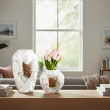 SOGA Home & Living Bundle – Gradient White Ceramic Flower Vases for Elegant Home Decor