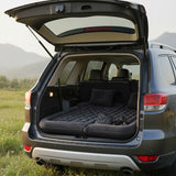 SOGA Car Bundle – Black Leather Back Seat Storage Organizer & Inflatable Boot Mattress