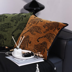 SOGA 45cm Dark Brown Leopard Print Throw Pillow