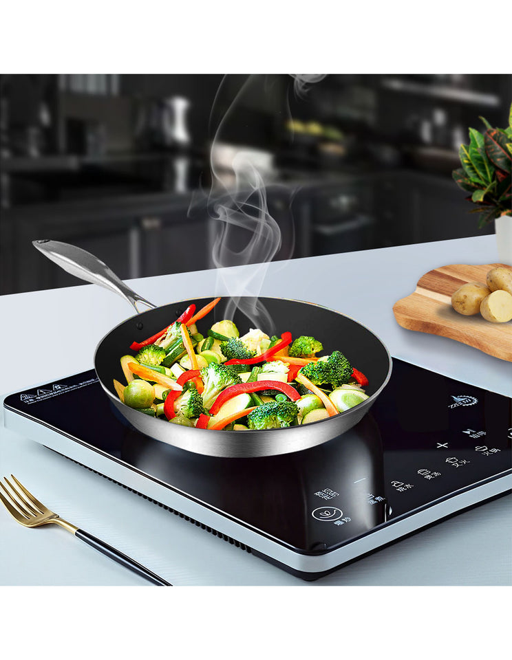 SOGA Stainless Steel Non-Stick Induction Fry Pan Set 26cm & 36cm