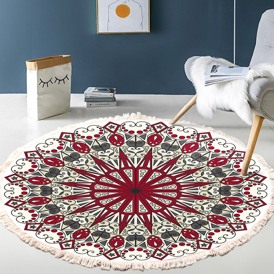 SOGA 2X 120cm Mandala Modern Ethnic Tassel Print Anti-slip Doormat Home Decor