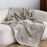 SOGA Beige Geometric Swirl Throw Blanket 130x180cm Polyester
