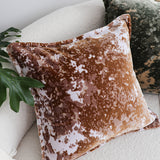SOGA 2X 50cm Brown White Crushed Velvet Decorative Throw Pillow