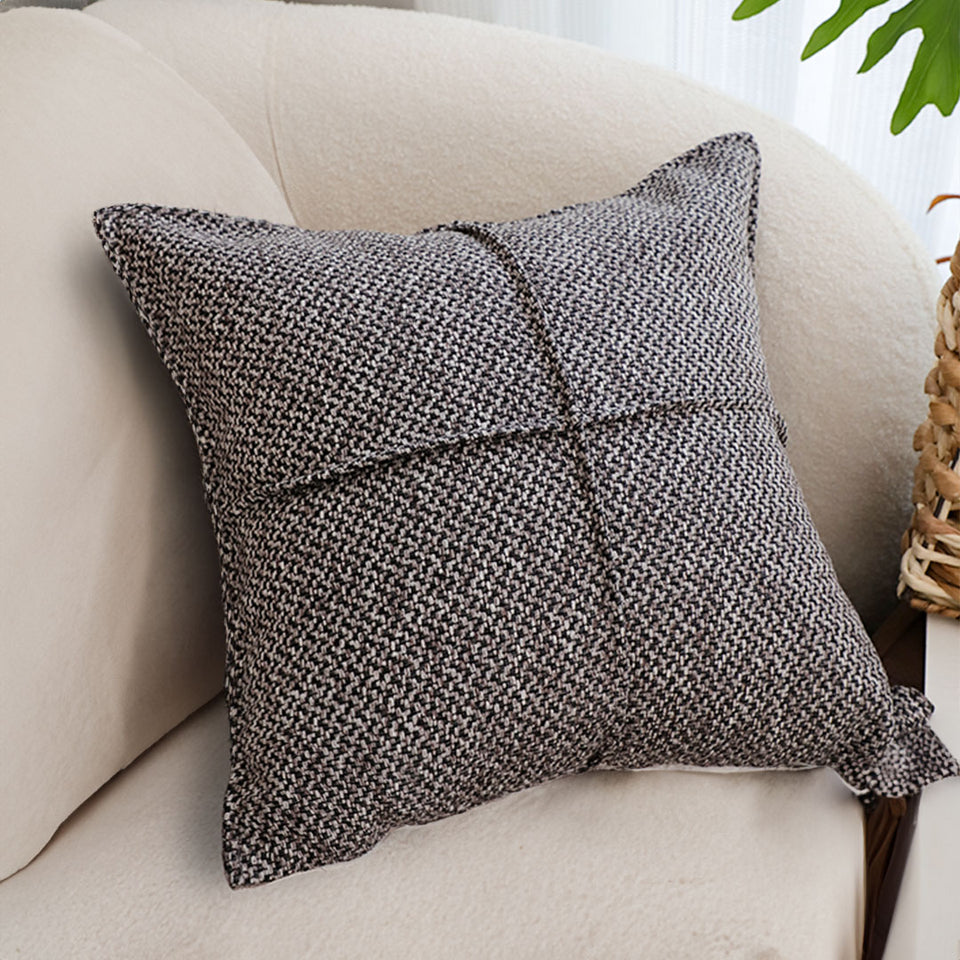 SOGA 45cm Modern Herringbone Textured Woven Square Throw Pillow