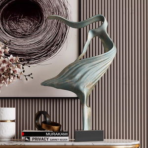 SOGA 65cm Gray Modern Abstract Dancer Sculpture with Black Base for Home Decor
