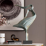 SOGA 65cm Gray Modern Abstract Dancer Sculpture with Black Base for Home Decor