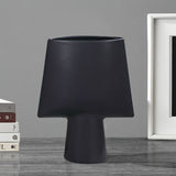 SOGA 2X 21x25.5cm Small Black Geometric Ceramic Vases – Decorative Flower Pots