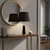 SOGA 4X 68cm Black Marble Bedside Desk Table Lamp Living Room Shade with Cone Shape Base