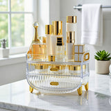 SOGA 3 Tier Transparent Multifunctional Countertop Cosmetic Storage Makeup Skincare Holder Jewelry Cabinet Bathroom Desk Drawer Vanity Organiser