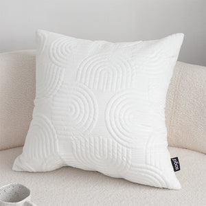 SOGA 2X 50cm White Textured Geometric Pattern Decorative Throw Pillow
