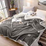 SOGA Grey Throw Blanket Warm Cozy Double Sided Thick Flannel Coverlet Fleece Bed Sofa Comforter