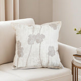 SOGA 2X 45cm Botanical Beige Poppy Flower Print Linen Decorative Throw Pillow