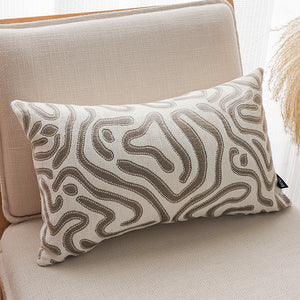 SOGA 2X 30cm Gray White Abstract Swirl Pattern Decorative Throw Pillow