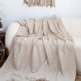 SOGA 130x190cm Earth Tone Blanket – Houndstooth Tassel Throw