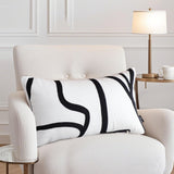 SOGA 30cm Rectangular Modern Minimalist Black Letter Print Decorative Throw Pillow