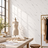 SOGA Peel & Stick Floor and Wall Tiles 30 x 60cm 10 Pack White Faux Marble