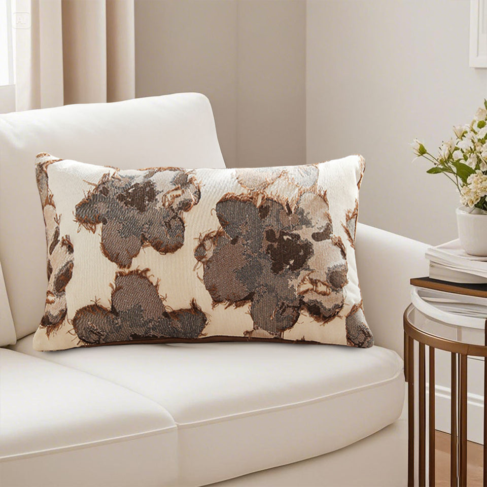 SOGA 35cm Rectangular Vintage Decorative Embroidered Floral Throw Pillow