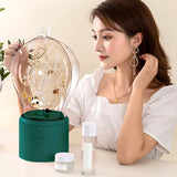 SOGA 2X Green 360 Degree 2 Layered Jewelry Storage Box Waterproof Dustproof Accessories Organiser