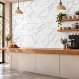 SOGA Peel & Stick Floor and Wall Tiles 30 x 30cm 10 Pack White Grey Faux Marble