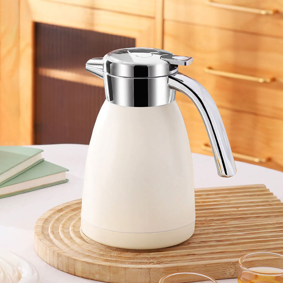 SOGA 2X 2.2L Stainless Steel Water Bottle Insulated Vacuum Flask Coffee Jug Thermal White