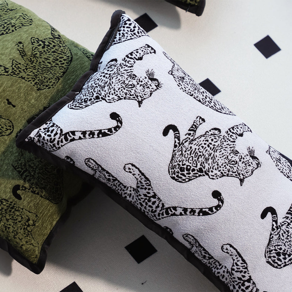 SOGA 2X 30cm Throw Pillow White Leopard Light Luxury Lumbar Decorative Cushion for Living Room