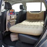 SOGA Car Bundle – White Back Seat Storage Organizer & Beige Honeycomb Inflatable Mattress