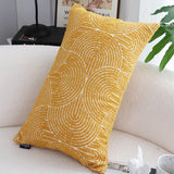SOGA 2X 35cm Mustard Yellow Throw Pillow Geometric Indoor and Outdoor Corded for Home Decor