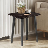 SOGA 2X 40cm Black Stone-Patterned Table Stone Pattern Compact Modern Design with Black Metal Legs