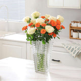 SOGA 22.5cm Handcrafted Clear Glass Vase Classic Design for Home Decor