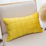 SOGA 30cm Yellow Quilted Grid Pattern Decorative Throw Pillow