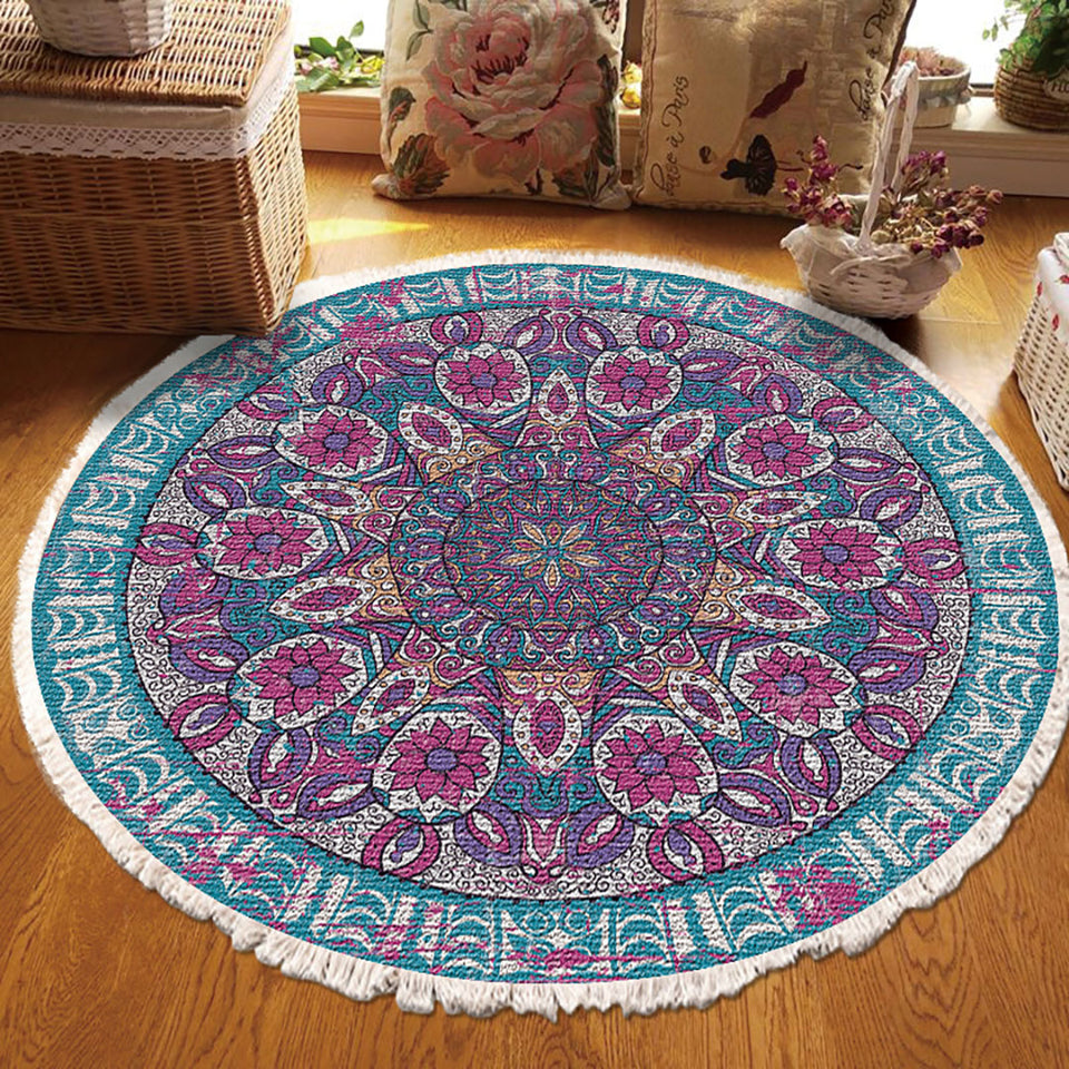 SOGA 2X 120cm Mandala Area Rug for Living Room Lounge Bedroom Anti-slip Doormat Home Decor