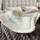 SOGA 2X Grey Throw Blanket Warm Cozy Double Sided Thick Flannel Coverlet Fleece Bed Sofa Comforter