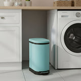 SOGA 2X Foot Pedal Stainless Steel U Shape Trash Bin Blue 10L