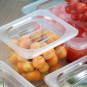 SOGA 150mm Clear Gastronorm GN Pan 1/6 Food Tray Storage Bundle of 6 with Lid