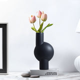 SOGA 2X 17x32cm Medium Ornament a Modern Abstract Vase Decorative Object Unique Shape with Narrow Neck for Home Decor
