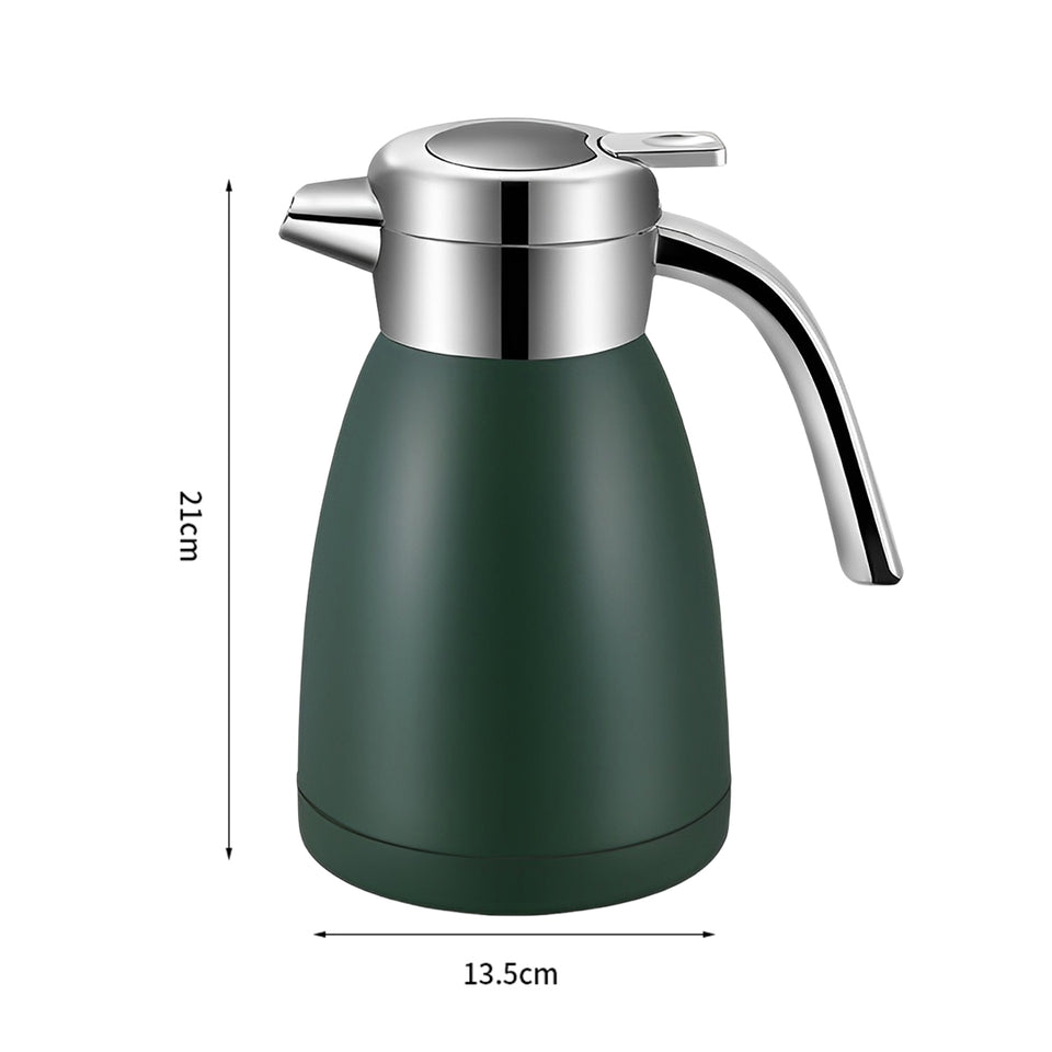 SOGA 2X 1.2L Stainless Steel Kettle Insulated Vacuum Flask Water Coffee Jug Thermal Green