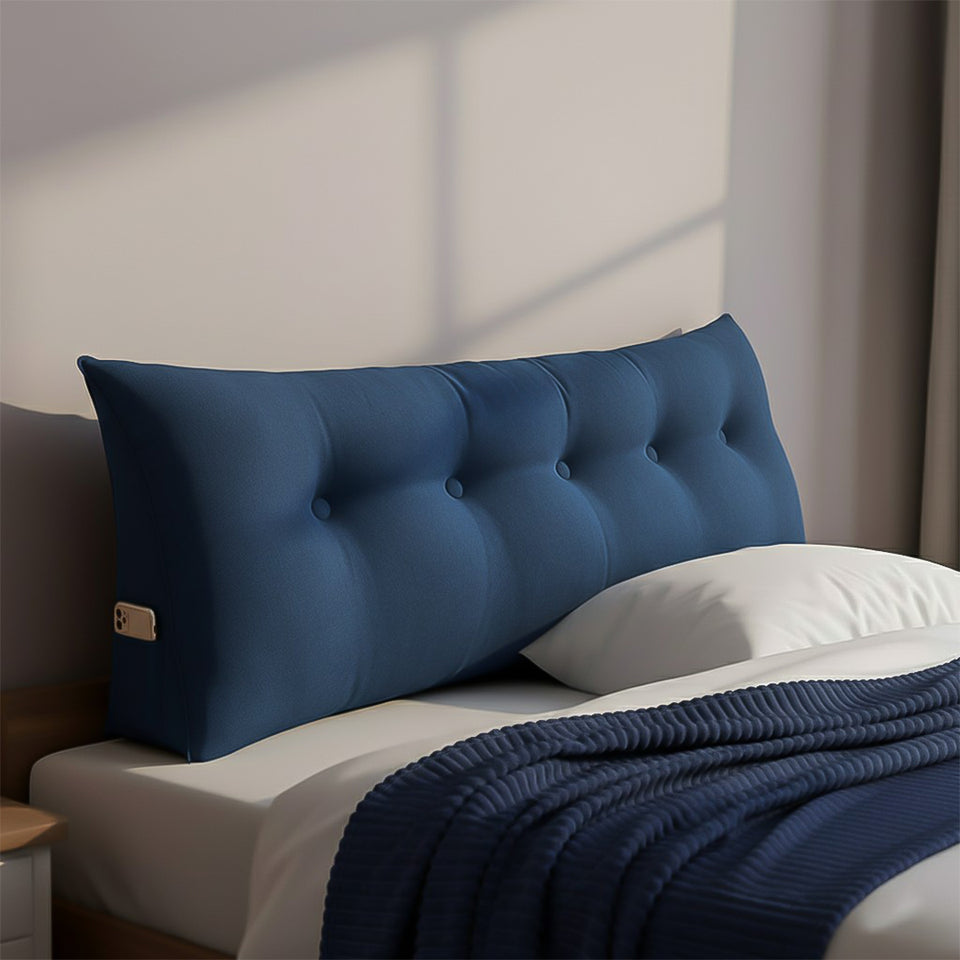 SOGA Home & Living Bundle – Blue Triangular Wedge Pillow & Blue Striped Flannel Throw