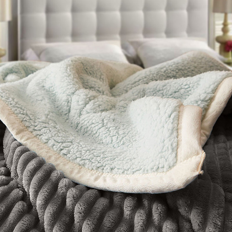 SOGA Grey Throw Blanket Warm Cozy Double Sided Thick Flannel Coverlet Fleece Bed Sofa Comforter