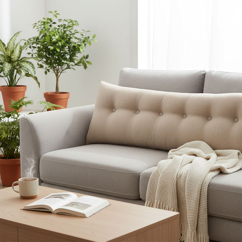 SOGA 4X 180cm Beige Triangular Wedge Bed Pillow Headboard Backrest Bedside Tatami Cushion Home Decor