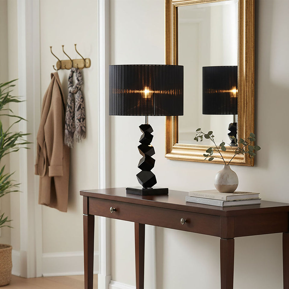 SOGA 55cm Black Table Lamp with Dark Shade LED Desk Lamp
