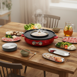 SOGA Kitchenware Bundle – 2-in-1 Electric Hot Pot BBQ Grill & Silver Plate Set with Grilling Plate