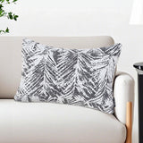 SOGA 35cm Modern Charcoal Palm Leaf Print Contemporary Throw Pillow