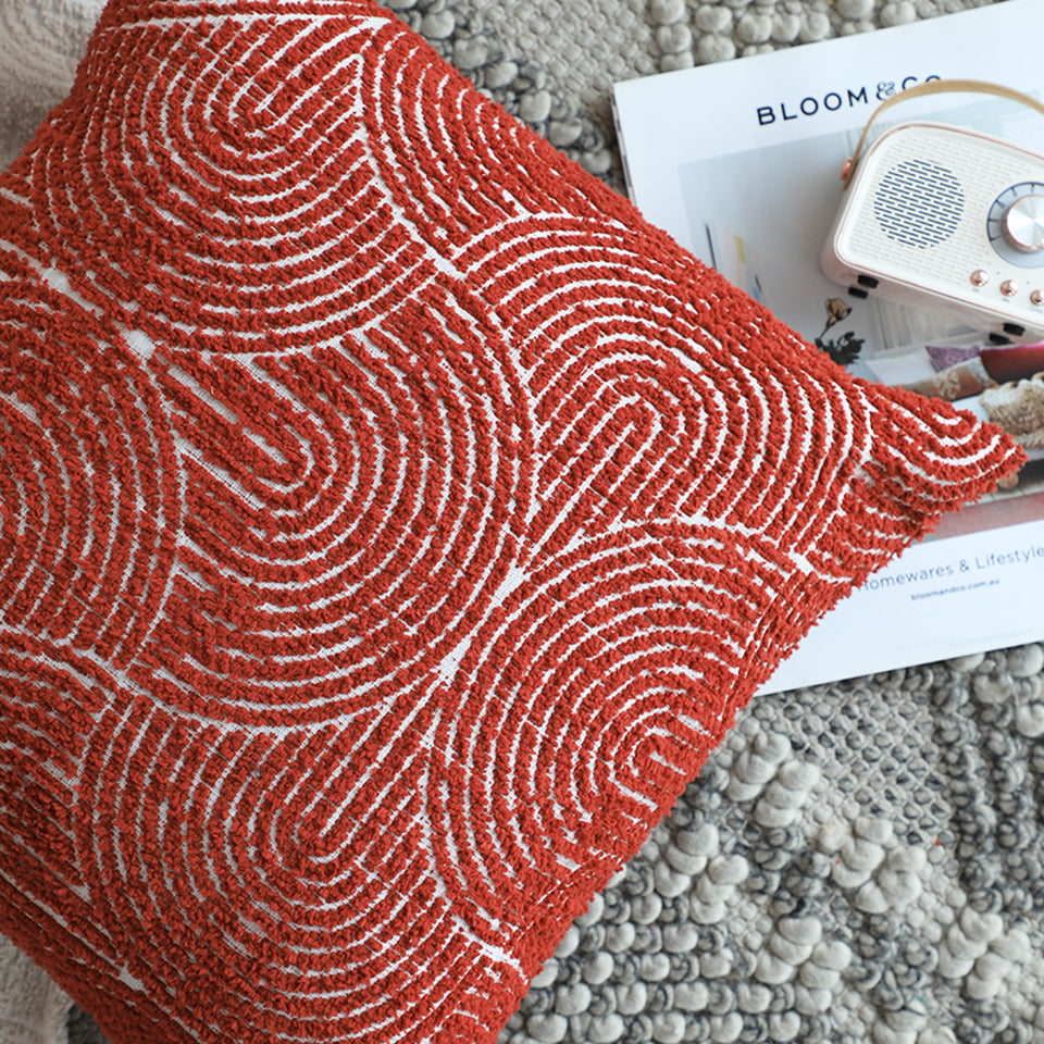 SOGA 2X 50cm Throw Pillow Burgundy Cinnabar Perfect Burnt Indoor and Outdoor Corded for Home Decor