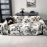 SOGA Three-seater White Sofa Cover Tree Print 180x340cm Polyester